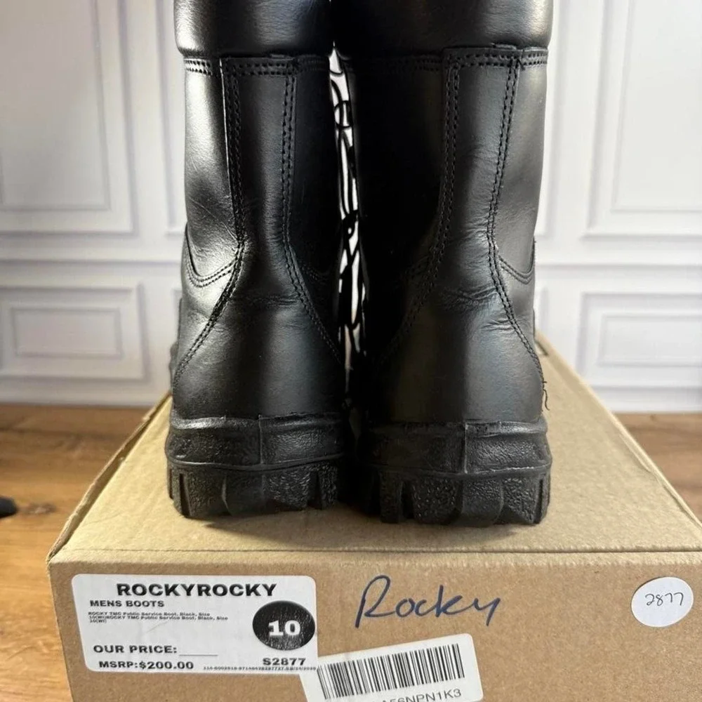 Rocky boots men's size 10 wide black leather lace up boots